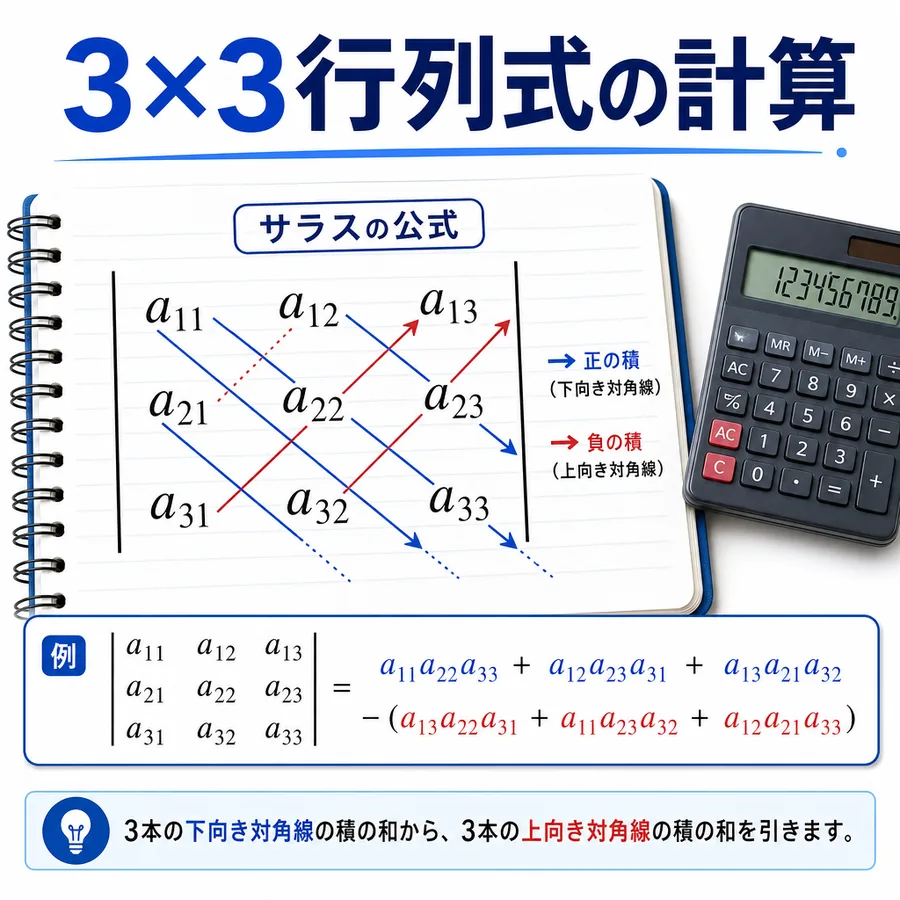 3×3行列式の計算方法